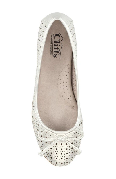 Cliffs By White Mountain Cheryl Ballet Flat In Platino/ Metallic/ Smooth