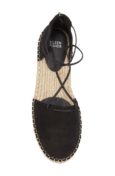 Eileen Fisher Lace-up Espadrille Sandal In Black