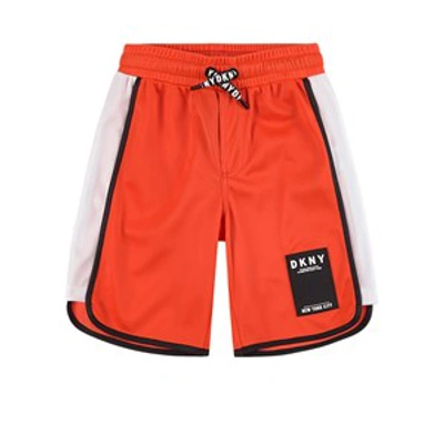 Shop Dkny Orange Branded Bermuda Shorts