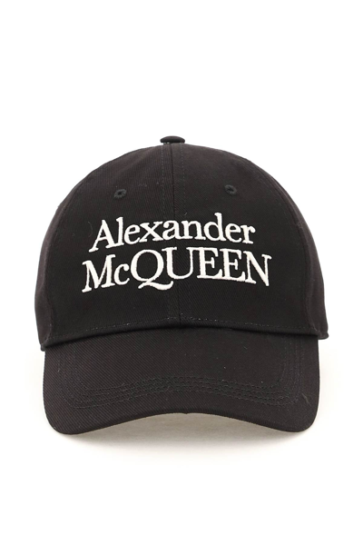 Shop Alexander Mcqueen Baseball Hat With Logo In Mixed Colours