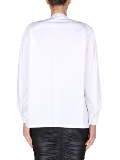Shop Alberta Ferretti Shirt With Korean Collar In Bianco
