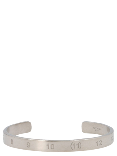 Maison Margiela Number-engraved Sterling-silver Bracelet In Silver