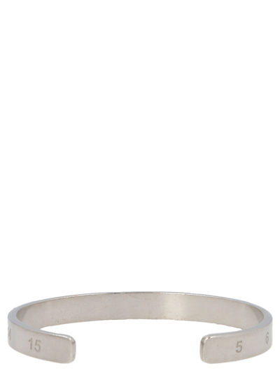 Maison Margiela Number-engraved Sterling-silver Bracelet In Silver