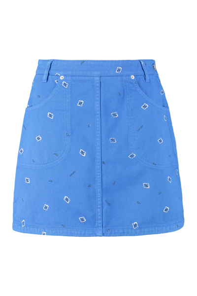 Shop Kenzo Denim Mini Skirt In Blue