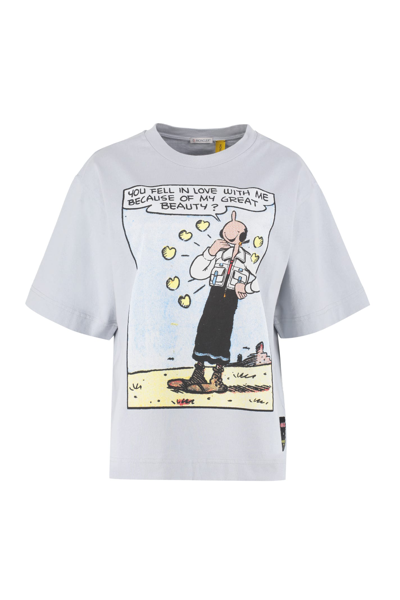 Shop Moncler Genius 2 Moncler 1952 - Olivia Oyl Cotton Crew-neck T-shirt In Grey