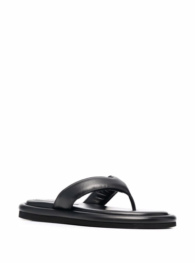 Shop Gia Borghini Thong Padded Nappa Sandals In Black
