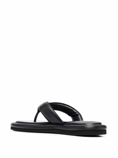 Shop Gia Borghini Thong Padded Nappa Sandals In Black