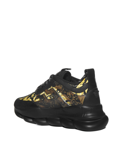 Shop Versace Sneakers In Oro Nero