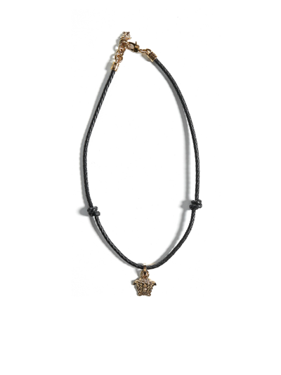 Shop Versace Necklace In Nero Oro
