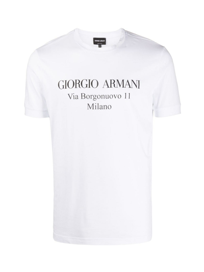 Shop Giorgio Armani Logo Ss T-shirt In White
