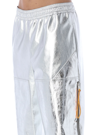 Shop Stella Mccartney Silver Coated Trousers
