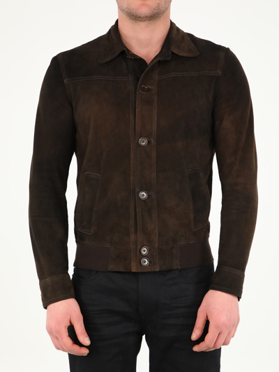 Shop Salvatore Santoro Brown Leather Jacket