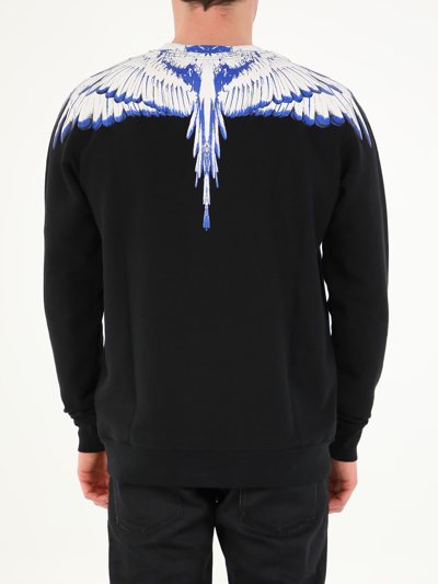 Shop Marcelo Burlon County Of Milan Wings Black Sweatshirt In Black/white