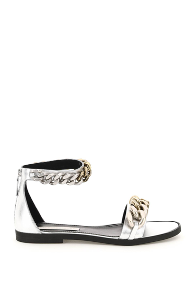 Shop Stella Mccartney Falabella Sandals In Silver (silver)