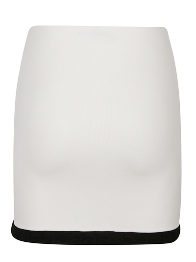 Shop Alexander Wang T Mini Skirt With Logo Jacquard Trim In White/black