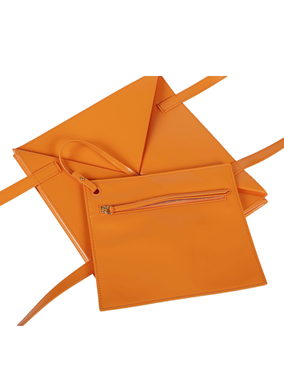 Shop Nanushka The Origami Tote Bag In Orange