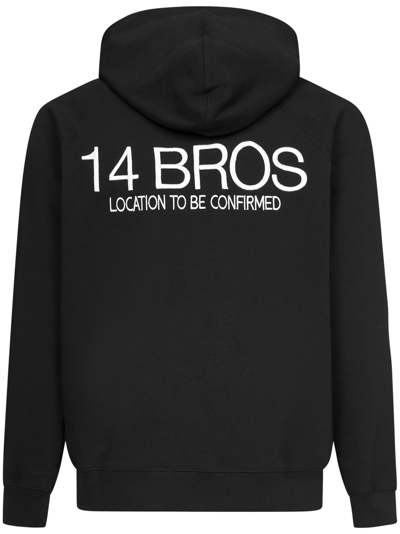 14 Bros Logo Embroidery Hoodie In Black