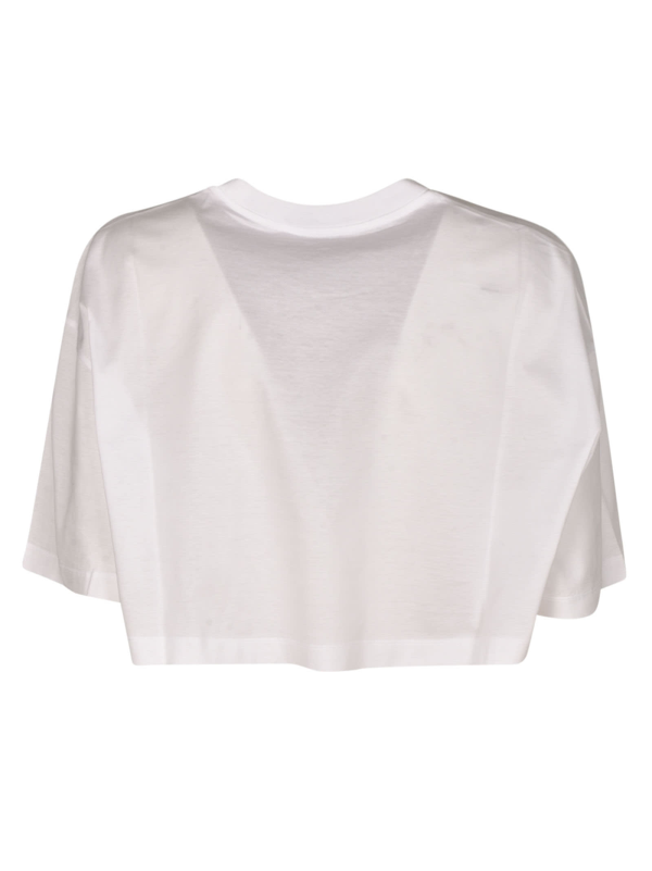Prada embroidered-logo cropped jumper - White