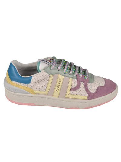 Shop Lanvin Clay Low-top Sneakers In White/yellow