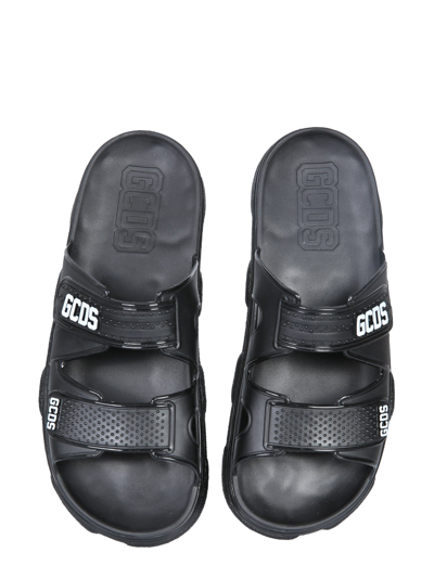 Shop Gcds Rubber Sandals In Nero