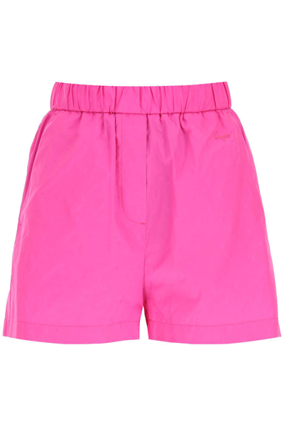 Shop Msgm Nylon Shorts In Fuchsia (fuchsia)