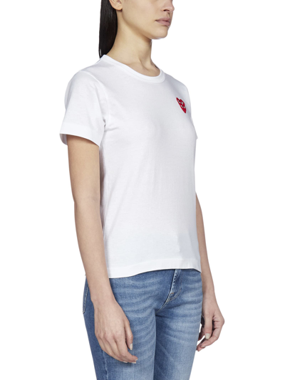Shop Comme Des Garçons Play T-shirt In White