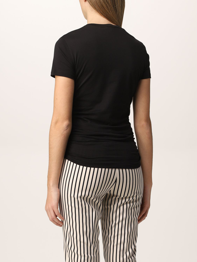 Shop Theory Ruched Crewneck Tiny T-shirt In Black
