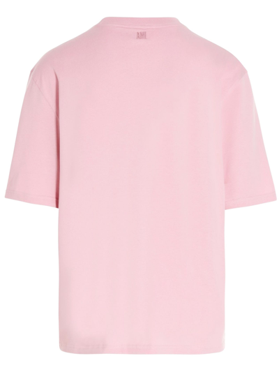 Shop Ami Alexandre Mattiussi Pink Organic Cotton T-shirt In Rosa