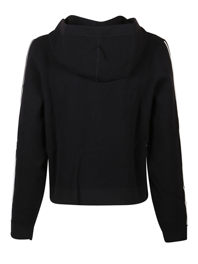 Shop Michael Kors Txtr Logo Zip Sweatshirt In Black