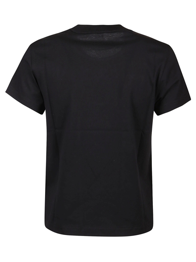 Shop Alexander Wang T Foundation Jsy Shrunk T-shirt W/puff Logo & Bound Neck In Black
