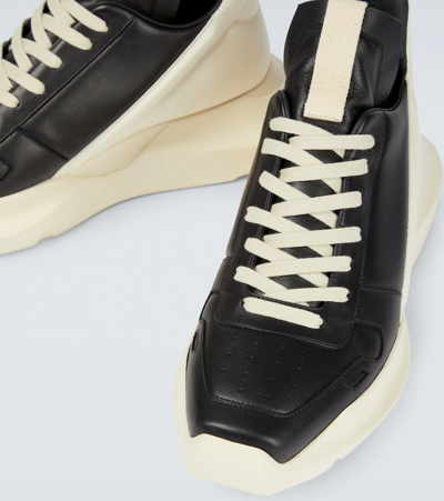 Shop Rick Owens Geth High-top Sneakers In Black/milk/milk