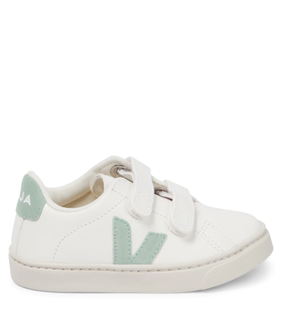 Shop Veja Esplar Leather Sneakers In Extra-white Matcha