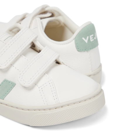 Shop Veja Esplar Leather Sneakers In Extra-white Matcha