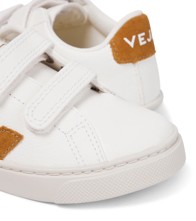 Shop Veja Esplar Leather Sneakers In Extra-white Camel