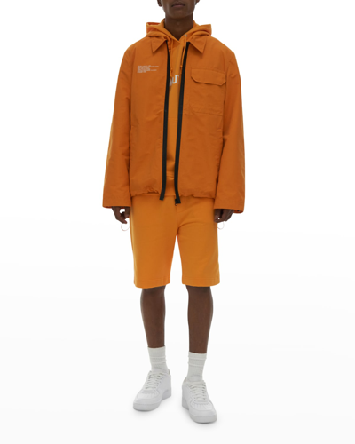 Shop Helmut Lang Men's Core Logo Terry Sweat Shorts In Apricot