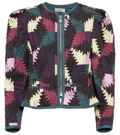 Shop Isabel Marant Étoile Hafileal Printed Cotton Jacket In Faded Night