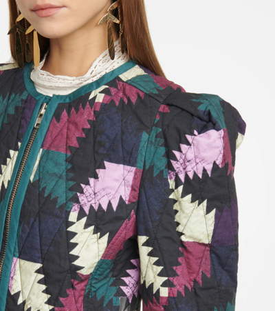 Shop Isabel Marant Étoile Hafileal Printed Cotton Jacket In Faded Night