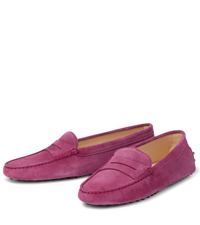 Shop Tod's Gommino Suede Loafers In 0