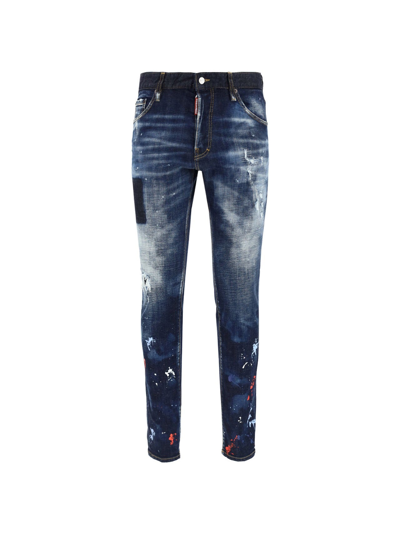 Shop Dsquared2 Logo Patch Stained In Blue