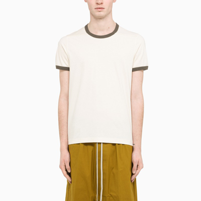 Shop Rick Owens Off White T-shirt With Contrasting Edges