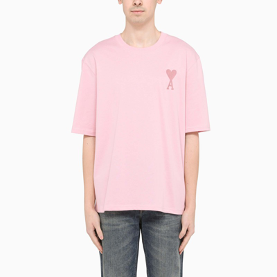 Shop Ami Alexandre Mattiussi Pale Pink Ami De Coeur T-shirt