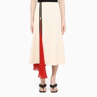 Shop Gucci Silk Viscose Faille Skirt In Multicolor