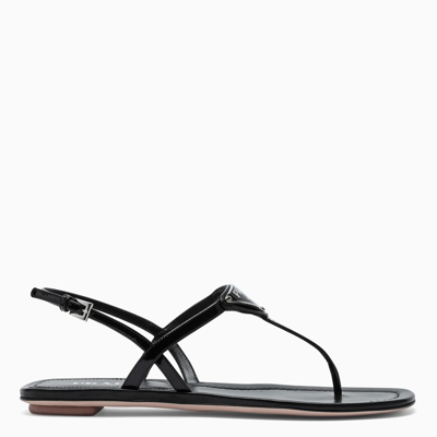 Shop Prada Black Thong Sandals