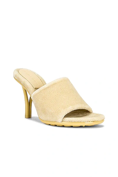 Bottega Veneta Architectural-heel Slide Sandals In Butter