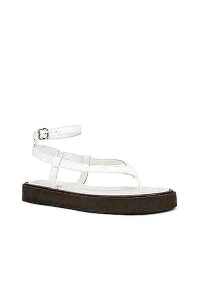 Shop By Far Cece Grained Leather Sandal In White