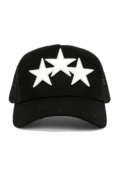 Shop Amiri 3 Star Trucker Hat In Black & White