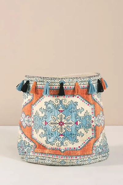 Shop Anthropologie Amina Rug-printed Basket In Assorted