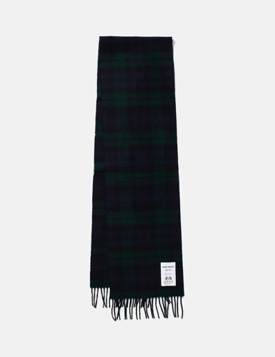 Shop Norse Projects Moon Checked Lambswool Scarf In Black