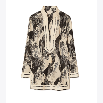Shop Tory Burch Printed Tory Tunic In French Cream Muse