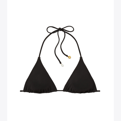 Tory Burch Solid String Bikini Top In Black